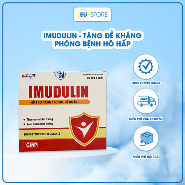 Imudulin hộp 20 ống - Tăng sức đề kháng, phòng các bệnh về hô hấp | eustore.com.vn