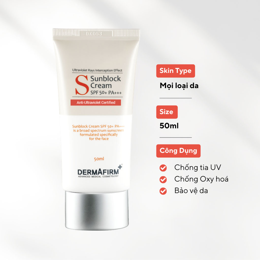 Kem chống nắng Dermafirm Sun Block Cream SPF 50+ PA+++ | eustore.com.vn