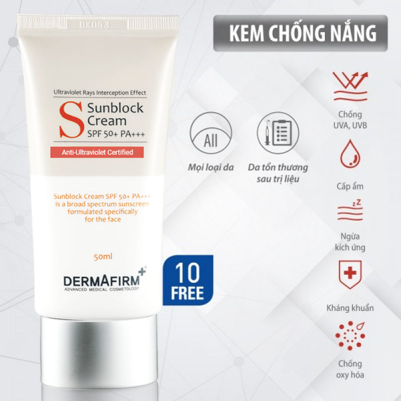 Kem chống nắng Dermafirm Sun Block Cream SPF 50+ PA+++ | eustore.com.vn