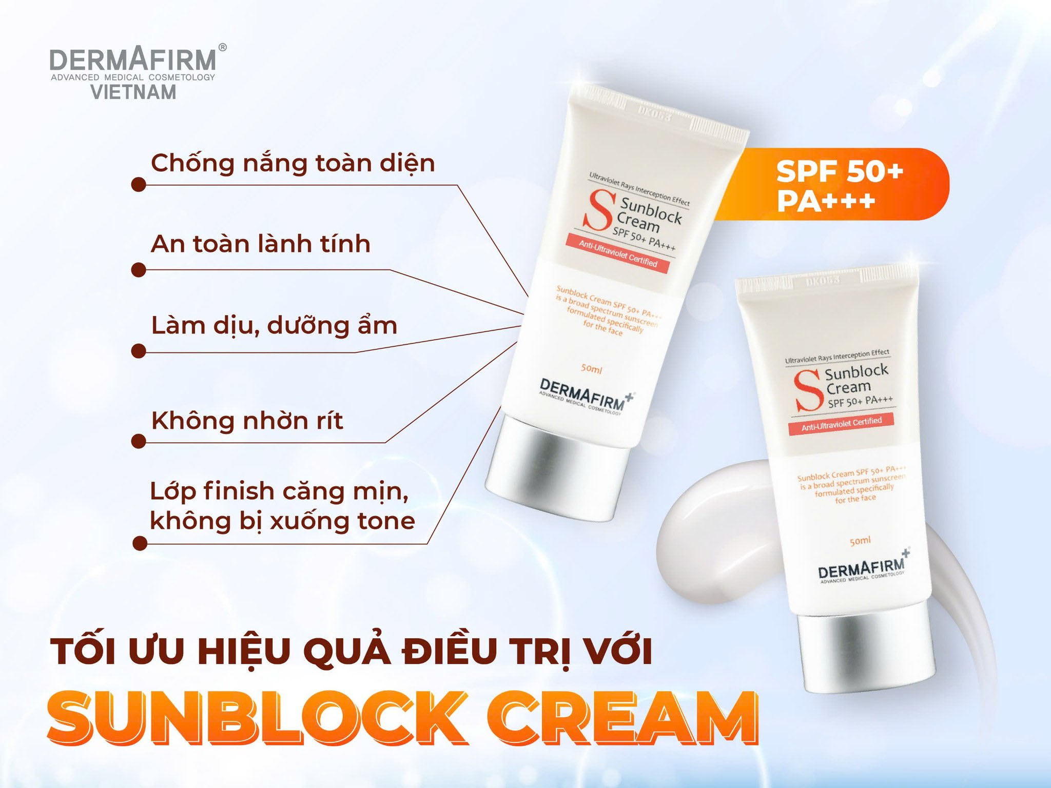 Kem chống nắng Dermafirm Sun Block Cream SPF 50+ PA+++ | eustore.com.vn