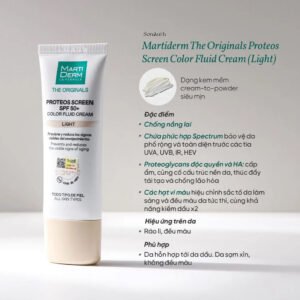 Kem chống nắng Martiderm The Originals SPF50+ Color Fluid Cream Light nâng tone | eustore.com.vn