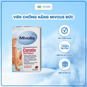 Viên uống chống nắng Mivolis Carotin Haut-Kapseln Đức 60 viên | eustore.com.vn