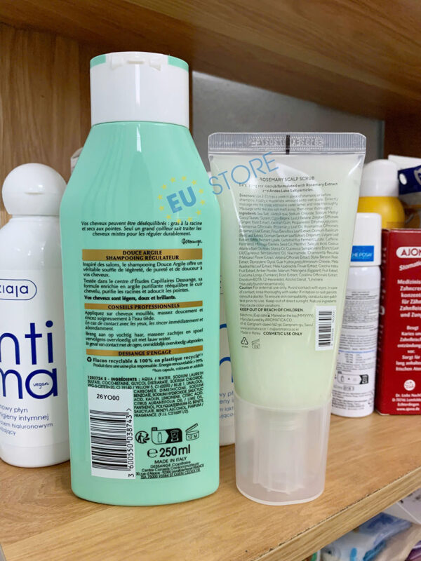 Combo Dầu gội Dessange xanh + Tẩy da chết da đầu Aromatica Rosemary sạch sâu, kiểm soát dầu