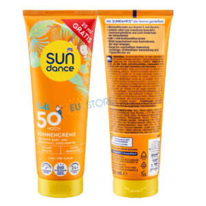 Kem & Xịt chống nắng trẻ em SUNDANCE Kids SPF50/SPF50+ Đức tuýp cam 125ml