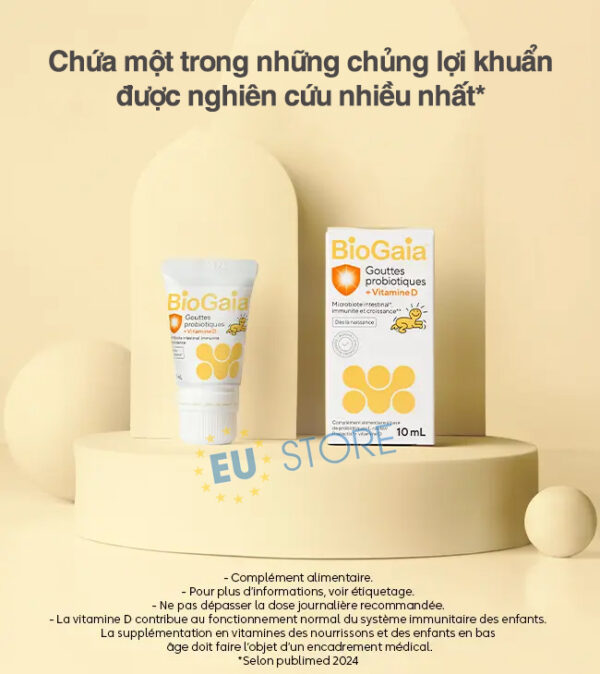 [Mẫu mới] Men vi sinh BioGaia Gouttes Probiotiques + Vitamine D 10ml cho bé sơ sinh, hỗ trợ tiêu hóa và tăng đề kháng | eustore.com.vn
