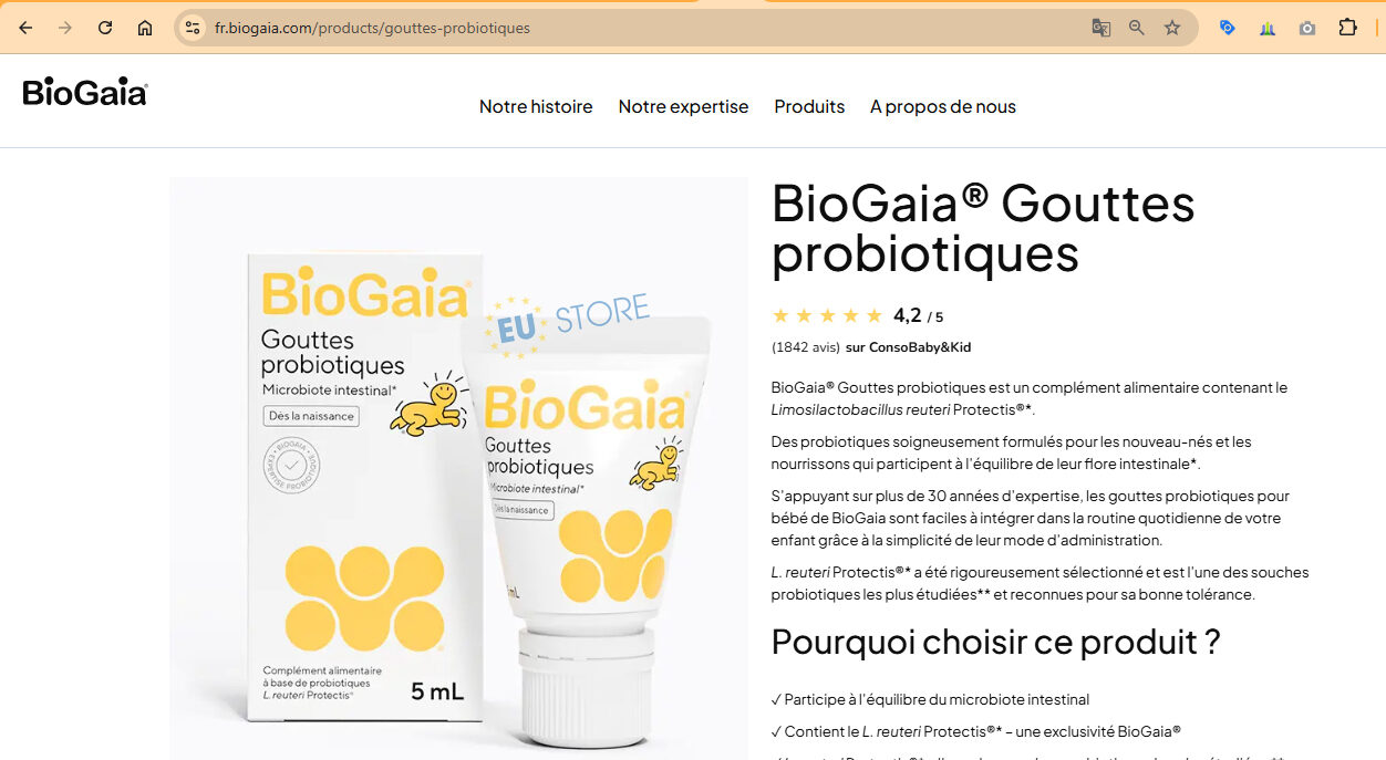Men vi sinh BioGaia Gouttes Probiotiques 5ml Pháp cho bé từ sơ sinh Men vi sinh BioGaia Gouttes Probiotiques 5ml Pháp cho bé từ sơ sinh