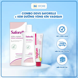 Combo làm sạch, dưỡng ẩm vùng kín Ddvs Saforelle 250ml + Kem Vagisan FeuchtCreme