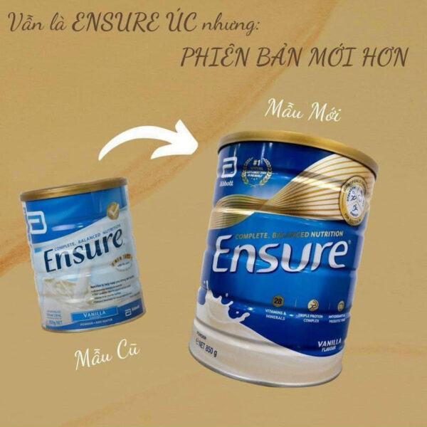 [Hàng nhập khẩu] Sữa Ensure Úc Vanilla Powder 850g vị Vani mẫu mới | eustore.com.vn