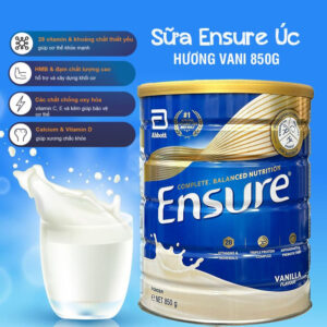 [Hàng nhập khẩu] Sữa Ensure Úc Vanilla Powder 850g vị Vani mẫu mới | eustore.com.vn
