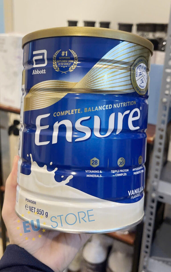 [Hàng nhập khẩu] Sữa Ensure Úc Vanilla Powder 850g vị Vani mẫu mới | eustore.com.vn