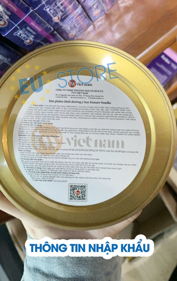 [Hàng nhập khẩu] Sữa Ensure Úc Vanilla Powder 850g vị Vani mẫu mới | eustore.com.vn