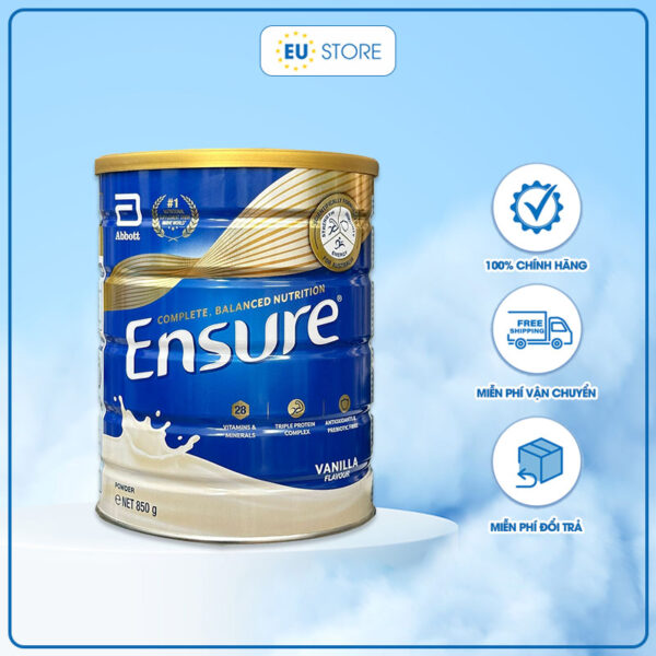 [Hàng nhập khẩu] Sữa Ensure Úc Vanilla Powder 850g vị Vani | eustore.com.vn