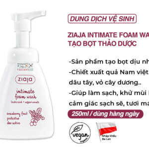 Ziaja Intimate Foam Wash Cranberry – Dạng bọt dịu nhẹ, khử mùi & bảo vệ vùng kín | eustore.com.vn