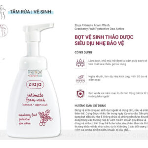 Công dụng của dung dịch vệ sinh Ziaja Intimate Foam Wash Cranberry – Dạng bọt dịu nhẹ, khử mùi & bảo vệ vùng kín | eustore.com.vn