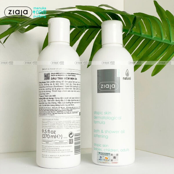 Ziaja Med Bath & Shower Oil – Dầu tắm dịu nhẹ phục hồi da cơ địa, nhạy cảm