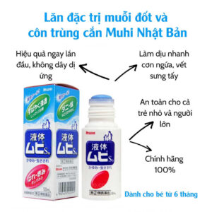 Lăn Muỗi Muhi S Liquid - Giảm ngứa và làm dịu da hiệu quả, an toàn cho trẻ từ 6 tháng
