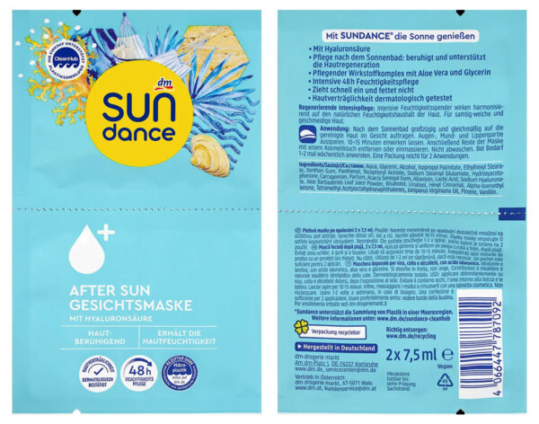 Mặt nạ dưỡng da sau nắng Sundance After Sun Gesichtmaske - Làm dịu da, cấp ẩm suốt 48h | eustore.com.vn