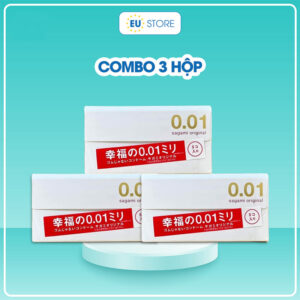 Bao cao su siêu mỏng Sagami 0.01 - Combo 3 hộp