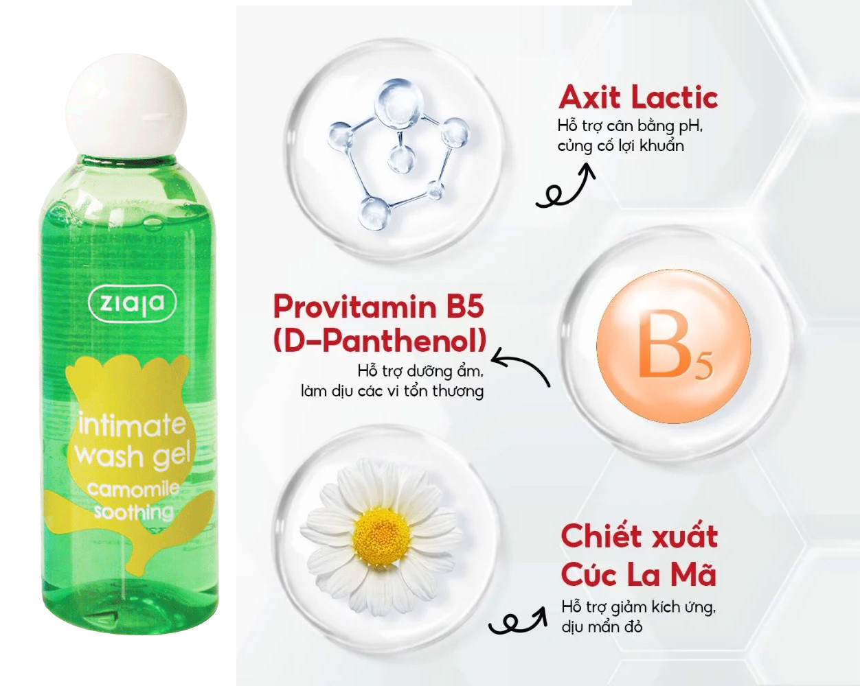 Dung dịch vệ sinh Intimate Wash Gel Camomile Soothing dùng được cho bà bầu