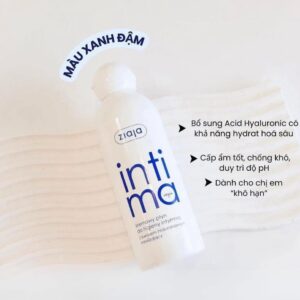 Dung dịch vệ sinh Intima Ziaja màu xanh đậm: Cấp ẩm chuyên sâu, giảm khô rát vùng kín | eustore.com.vn
