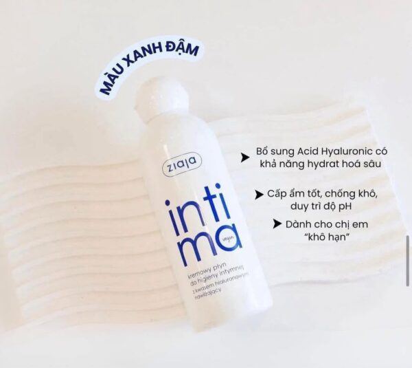 Dung dịch vệ sinh Intima Ziaja màu xanh đậm: Cấp ẩm chuyên sâu, giảm khô rát vùng kín | eustore.com.vn