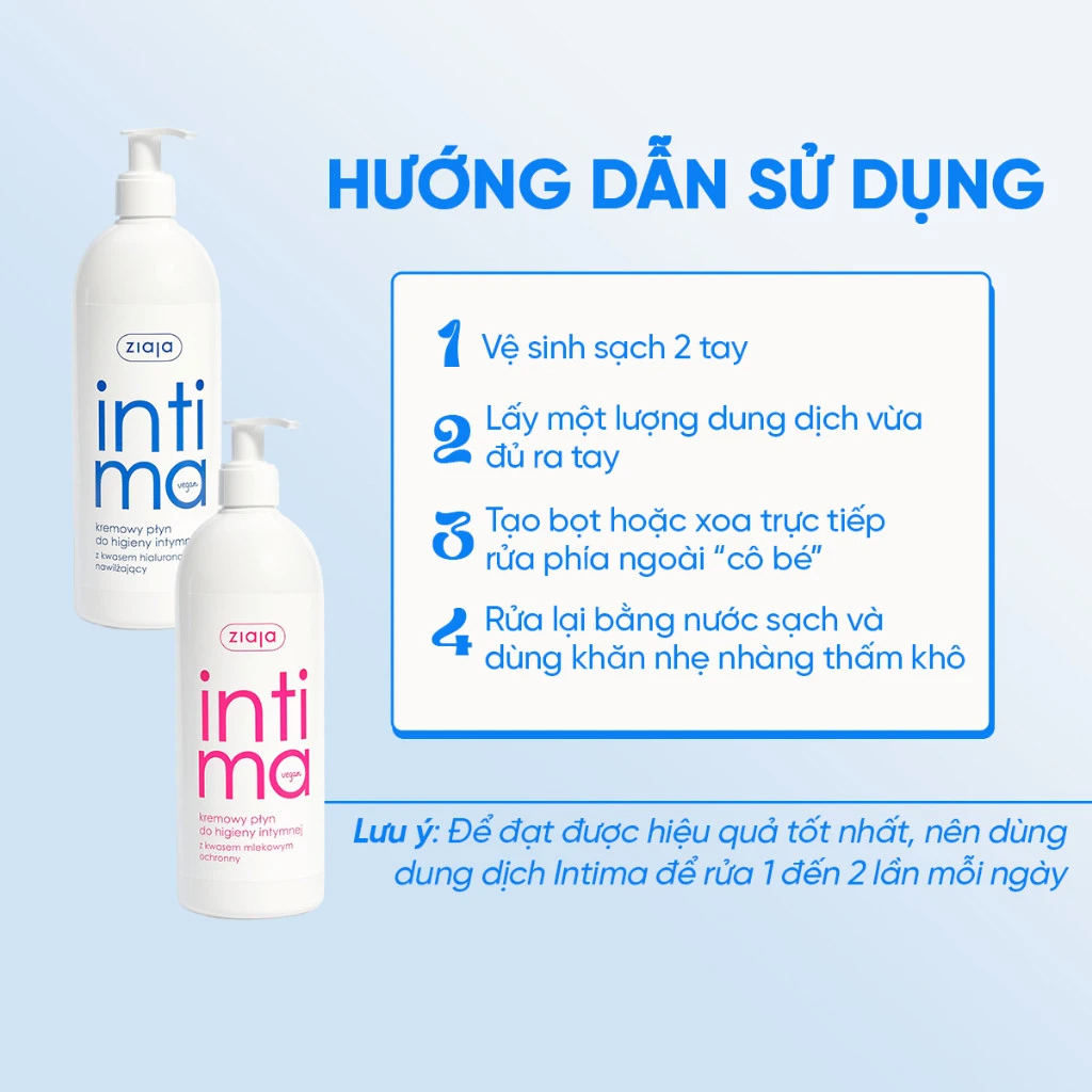 Dung dịch vệ sinh Intima Ziaja màu xanh nhạt: Tái tạo & Làm dịu vùng kín bị tổn thương | eustore.com.vn