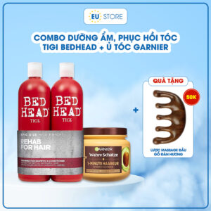 Combo Dưỡng ẩm , phục hồi tóc hư tổn, khô xơ - Dầu gội xả Tigi đỏ & Ủ tóc Garnier | eustore.com.vn