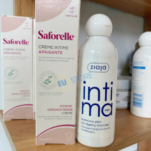 Combo dưỡng ẩm vùng kín chuyên sâu Ddvs Intima Ziaja xanh đậm & Kem dưỡng Saforelle | eustore.com.vn
