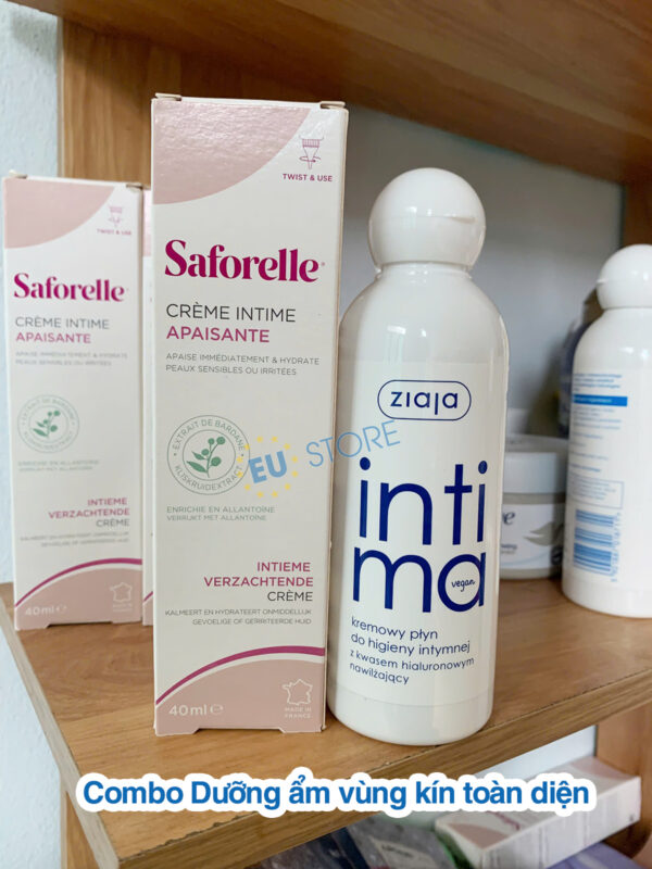 Combo dưỡng ẩm vùng kín chuyên sâu Ddvs Intima Ziaja xanh đậm & Kem dưỡng Saforelle | eustore.com.vn