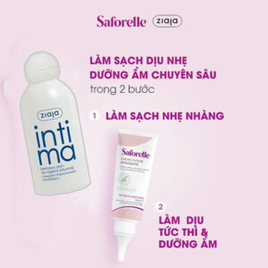 Combo Ddvs Intima Ziaja xanh đậm & Kem dưỡng Saforelle - Làm sạch dịu nhẹ & dưỡng ẩm chuyên sâu | eustore.com.vn