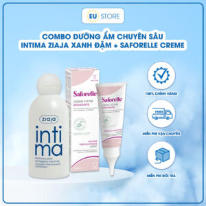 Combo Ddvs Intima Ziaja xanh đậm & Kem dưỡng Saforelle - Làm sạch dịu nhẹ & dưỡng ẩm chuyên sâu | eustore.com.vn