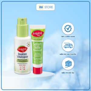 Combo Xịt muỗi & Kem bôi muỗi S-quito Free Nature – Chống & Làm dịu vết muỗi, côn trùng cắn an toàn cho bé | eustore.com.vn