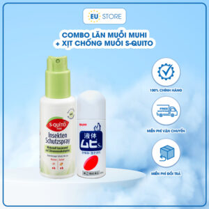 Combo Xịt Chống Muỗi S-quito & Lăn Muỗi Muhi – Phòng & Trị Muỗi Cắn Cho Bé Từ 6 Tháng | eustore.com.vn