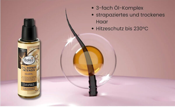 Thành phần chính của dầu dưỡng tóc Balea Professional Oil Repair Intensiv Haaröl phục hồi tóc khô xơ, hư tổn | eustore.com.vn
