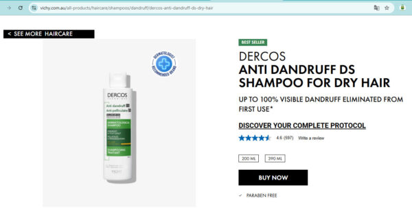 Dầu gội trị gàu Vichy Dercos Anti Dandruff xanh có tốt không? | eustore.com.vn