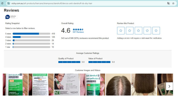 Dầu gội trị gàu Vichy Dercos Anti Dandruff xanh có tốt không? | eustore.com.vn