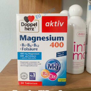 Doppelherz Magnesium 400 + B1 + B6 + B12 + Folic Acid – Giúp ngủ ngon, khỏe tim mạch | eustore.com.vn