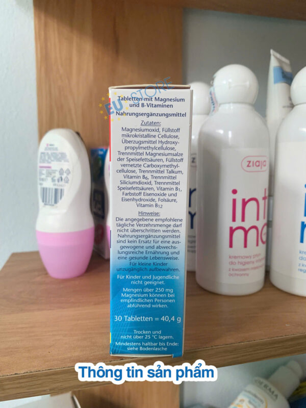 Viên uống Doppelherz Magnesium 400 + B1 + B6 + B12 + Folic Acid – Giúp ngủ ngon, khỏe tim mạch | eustore.com.vn