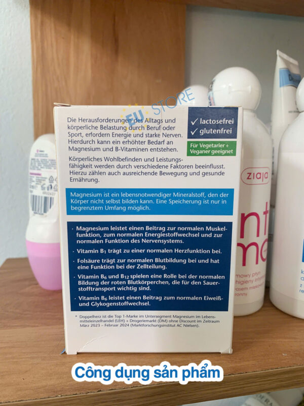 Công dụng của viên uống Doppelherz Magnesium 400 + B1 + B6 + B12 + Folic Acid – Giúp ngủ ngon, khỏe tim mạch | eustore.com.vn