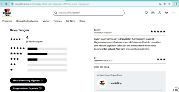 Doppelherz Magnesium 400 + B1 + B6 + B12 + Folic Acid Review | eustore.com.vn