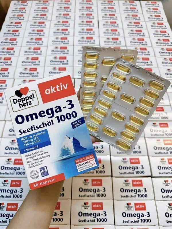 Doppelherz Omega-3 Seefischöl 1000 – Viên uống dầu cá biển hỗ trợ tim mạch khỏe mạnh, tốt cho não và trí nhớ | eustore.com.vn
