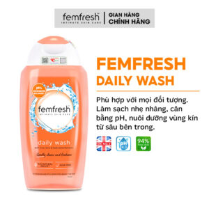 Dung dịch vệ sinh Femfresh Daily Wash cam 250ml - Dịu nhẹ, kháng khuẩn, dưỡng ẩm | eustore.com.vn