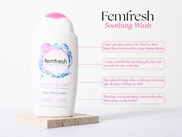Dung dịch vệ sinh Femfresh màu hồng Soothing Wash - Giảm ngứa, dịu nhẹ 24h | eustore.com.vn
