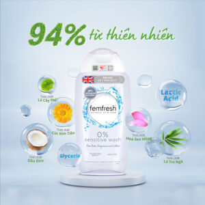 Thành phần của Dung dịch vệ sinh Femfresh Sensitive Wash (Màu trắng) - Dịu nhẹ cho da nhạy cảm và dễ kích ứng | eustore.com.vn