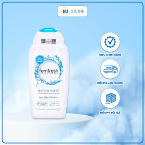 Dung dịch vệ sinh phụ nữ Femfresh Active Wash màu xanh 250ml - Tươi mát 12h, năng động cả ngày | eustore.com.vn