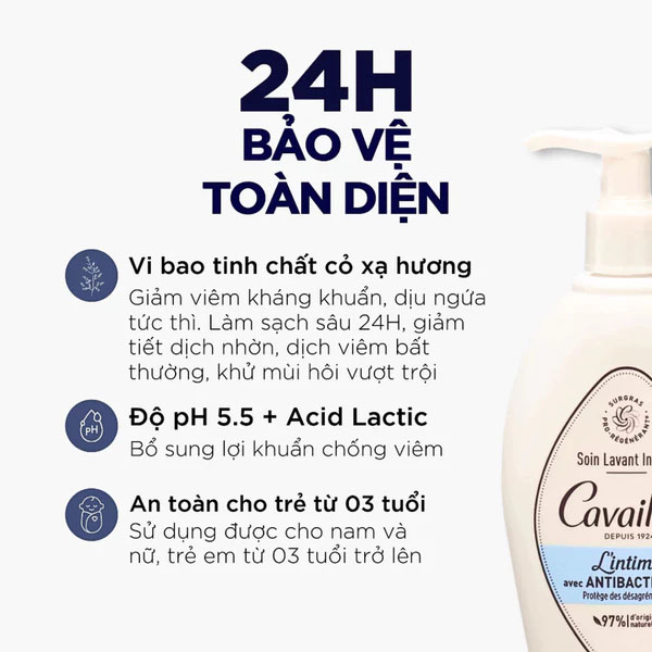 Dung dịch vệ sinh Rogé Cavaillès L’Intime Antibactérien 250ml – Kháng khuẩn, 97% thiên nhiên làm sạch dịu nhẹ | eustore.com.vn
