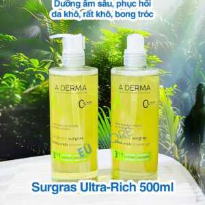 Sữa tắm Aderma Surgras Ultra-Rich 500ml → Dưỡng ẩm sâu – Phục hồi da khô, rất khô, bong tróc