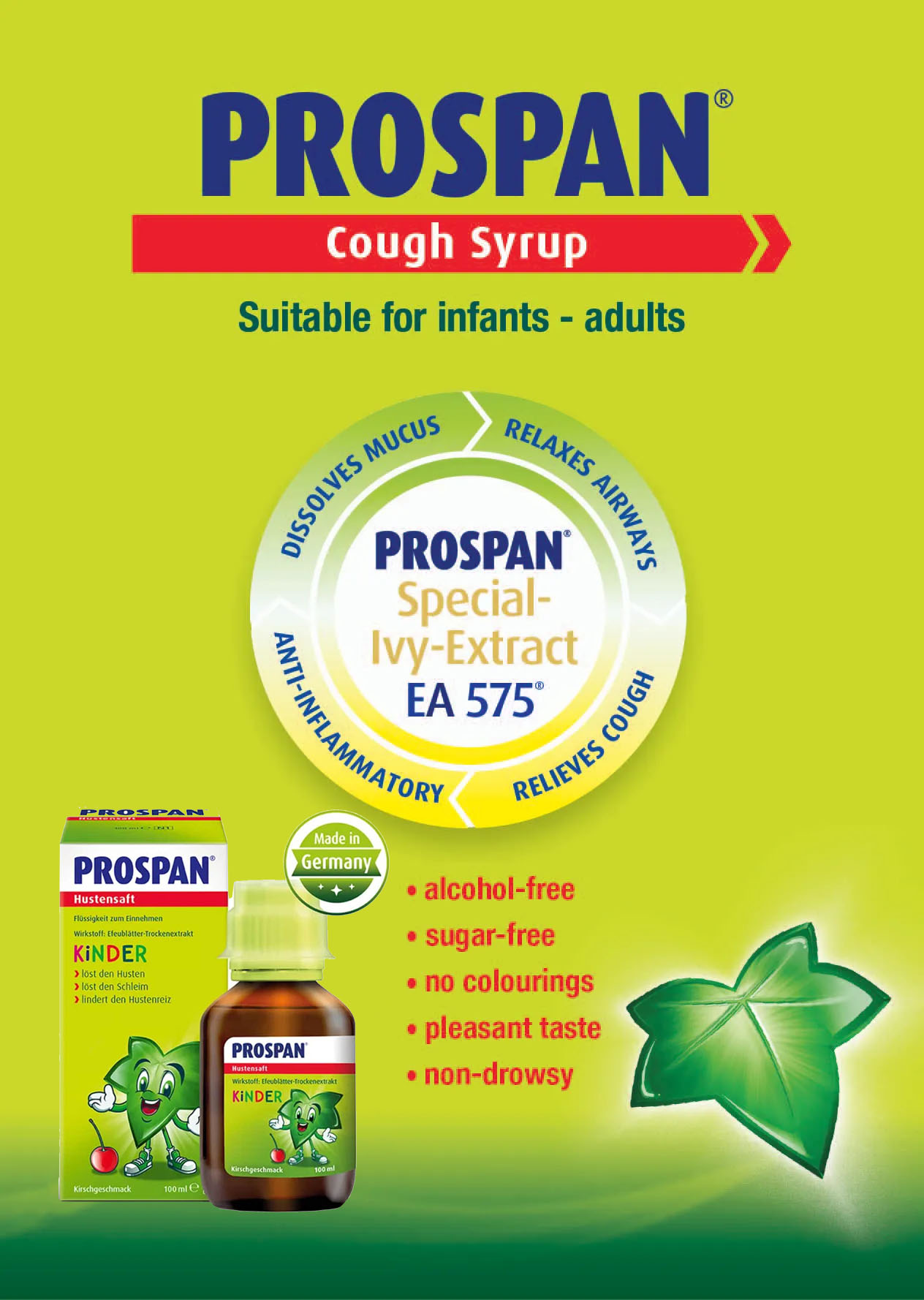 Prospan Đức vs Prospan Pháp đều được chiết xuất từ Dịch chiết là thường xuân Efeu-Spezial-Extrakt EA 575® | eustore.com.vn