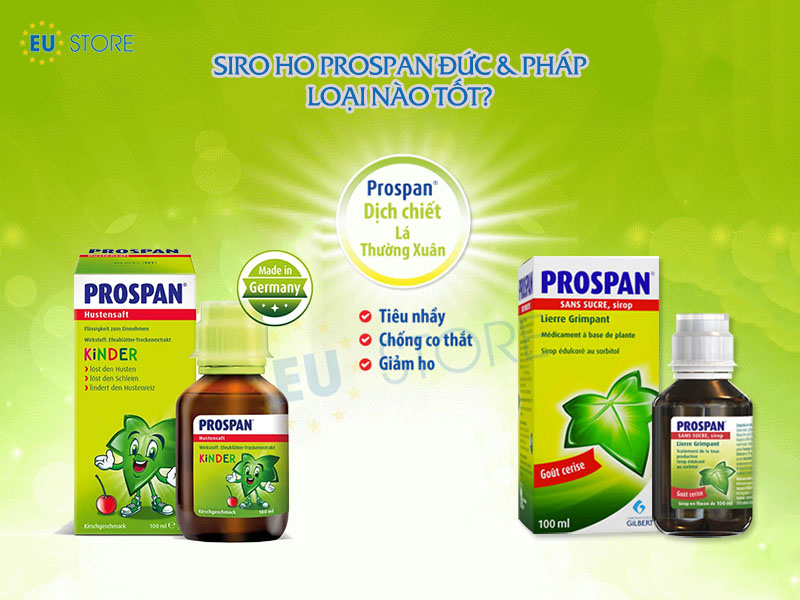 Prospan Đức vs Prospan Pháp: nên chọn loại nào cho bé? | eustore.com.vn