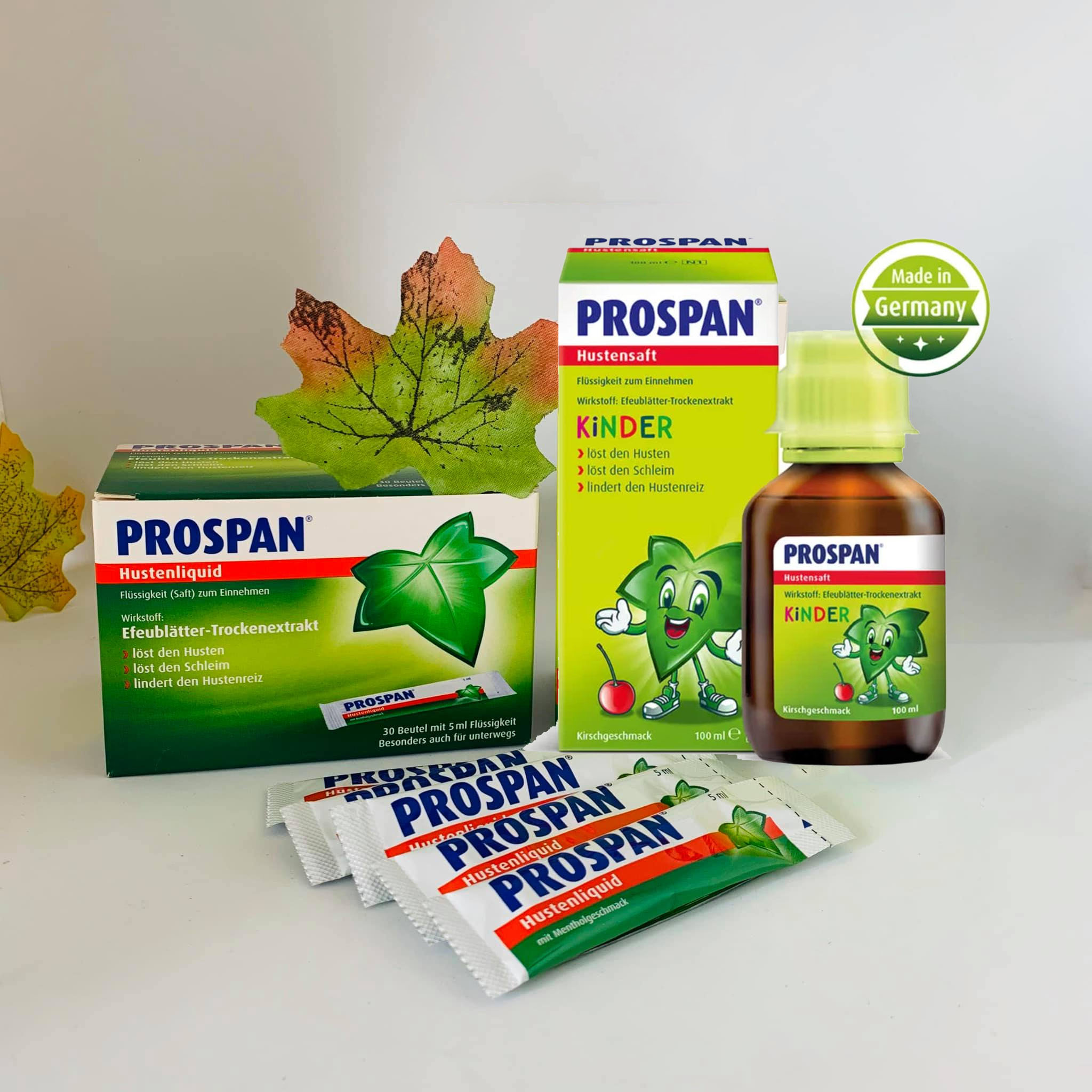 Siro ho prospan Đức chai 100ml và hộp 21 gói | eustore.com.vn